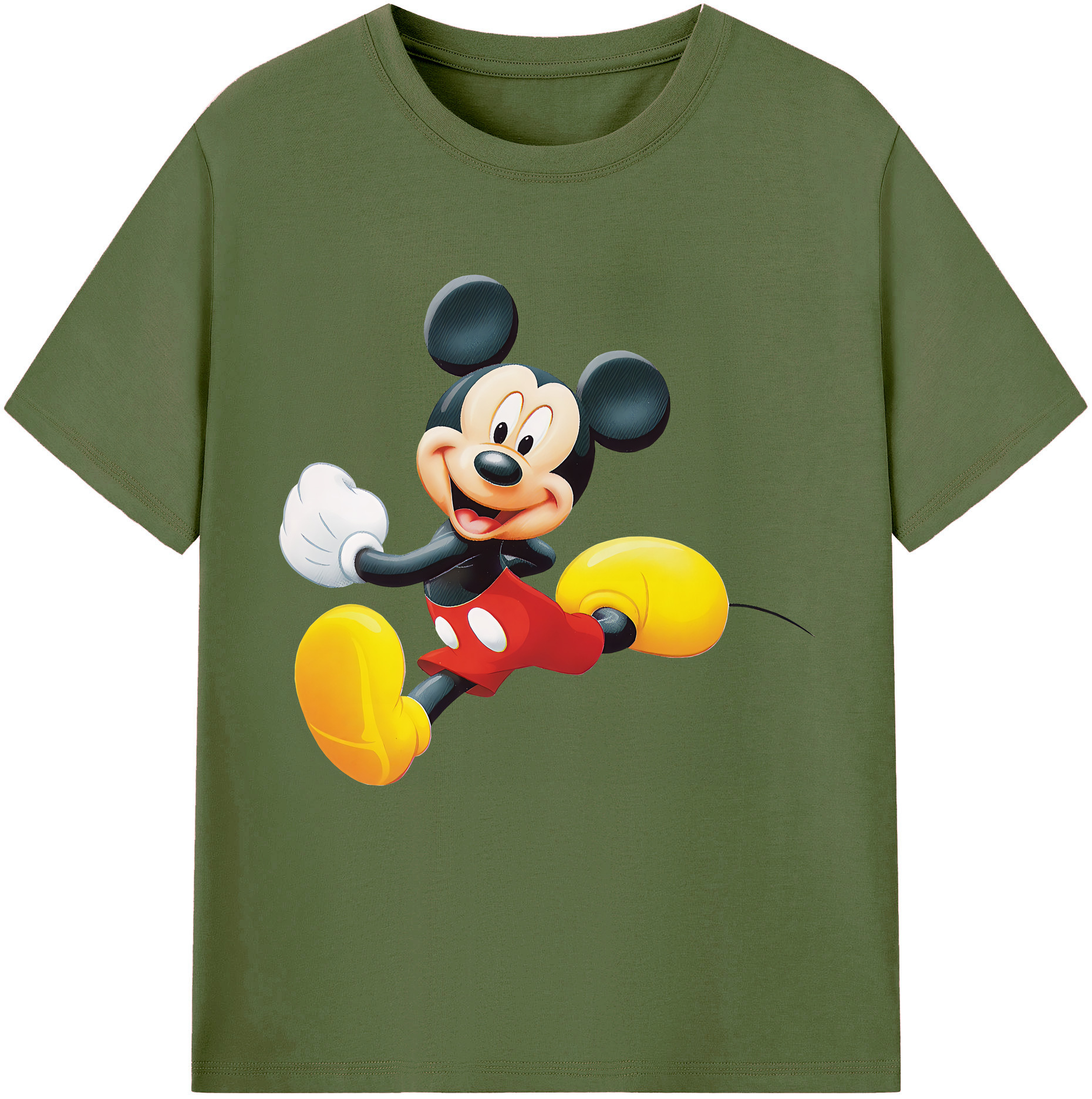 （画像用） ミッキーマウス Mickey Mouse 綿100％半袖Tシャツ（フロントプリント）